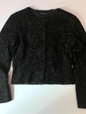 VTG 90s Isabel Ardee Metallic Mohair Shimmer Knit Cardigan Sweater Jacket M